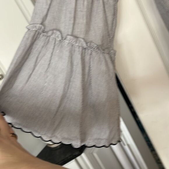 KOBI HALPERIN Tricia Woman’s Pinstripe Ruffle Sleeves Blouse Size Small - Picture 3 of 7